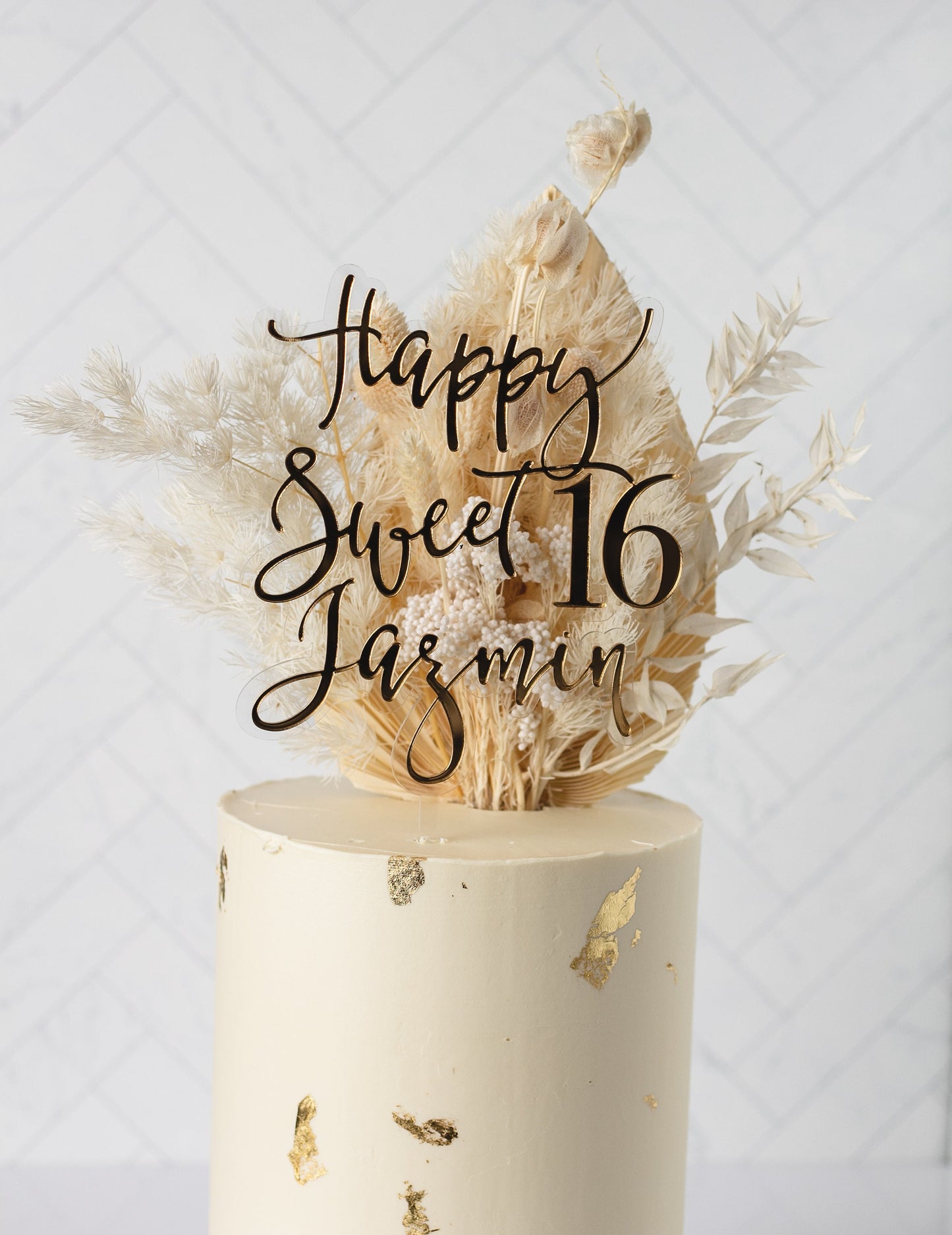 Custom 16th Birthday Cake Topper, 16th birthday decorations, Sweet 16 Cake Topper, Sixteen Birthday personalized, 16 years loved, Blessed